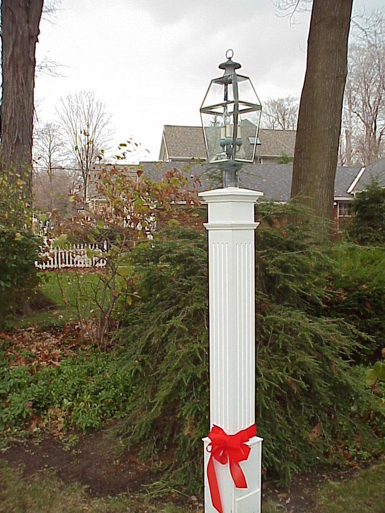 8X8 Cedar Fluted Lantern Post by New England Woodworks