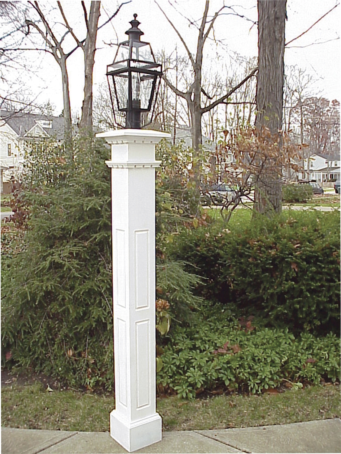 8X8 Raised Panel Lantern Post by New England Woodworks