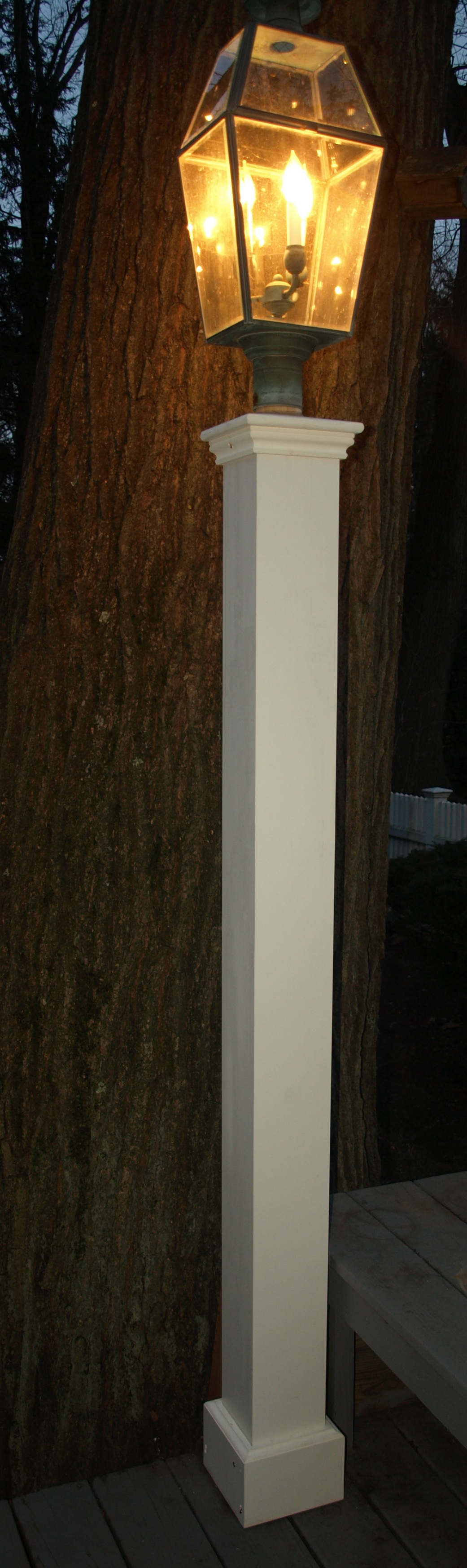 Plain Azek Lantern Post with Base Trim