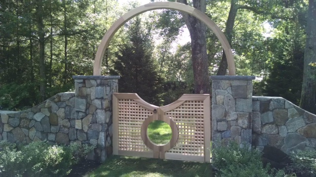 Custom Lattice Walkway Gate with 10' cedar halo
