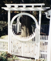 New England Pergola Arbor (4x4 frame) with optional pyramid picket gate