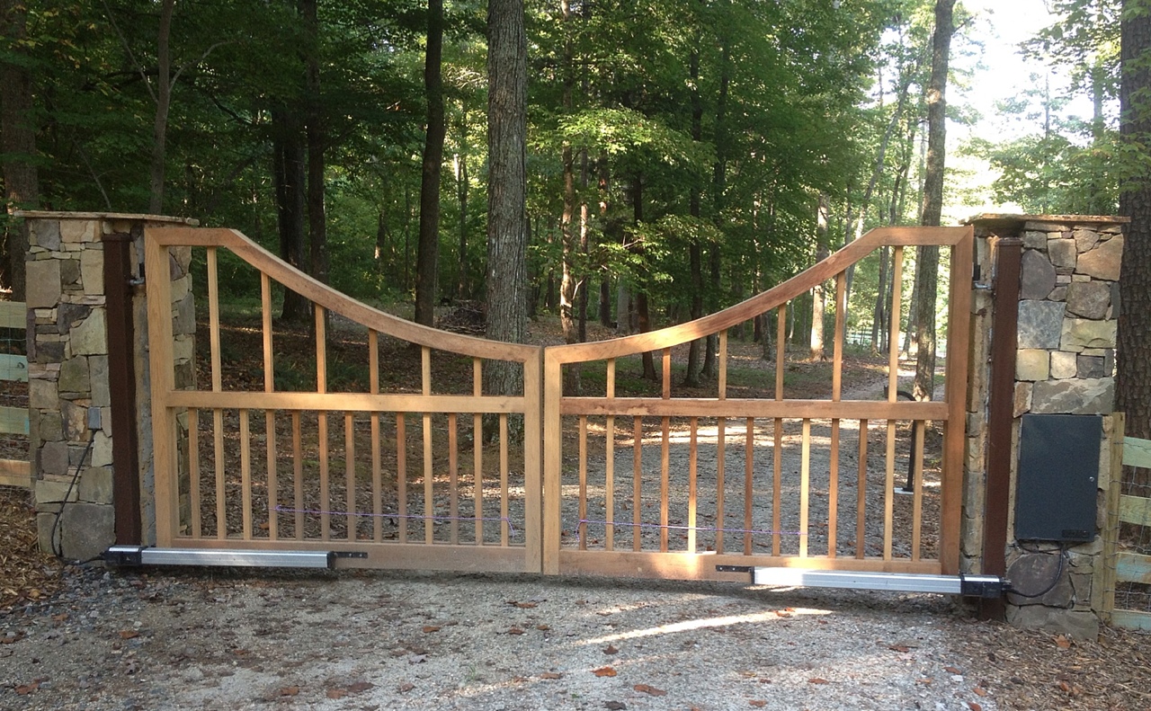 Custom Open Driveway Gate Design by New England Woodworks