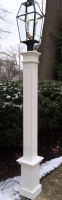 All Azek 72" Fluted Lantern Post Sleeve with Plain Base (6x6)