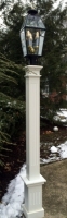 All Azek 72" Fluted Lantern Post Sleeve with Fluted Base