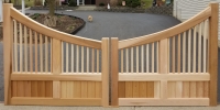 Custom Concave Driveway Gate with Azek Trim (A)