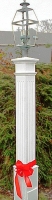 All Azek 72" Fluted Lantern Post Sleeve with Plain Base (8x8)