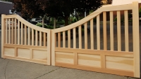 Modified Montauk Concave Design Cedar Driveway Gate