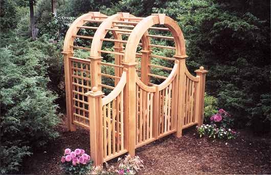 Wooden Cedar Garden Arbor By New, Wooden Garden Arbors With Gates