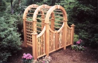 Double Stack Wooden Cedar Symmetrical Arbor