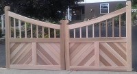 Herringbone Design Custom Wooden Driveway Gate (B)